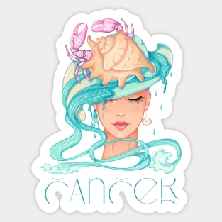 Cancer Zodiac Sign Beautiful Girl Sticker